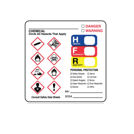 Nevs GHS Label - Chemical Circle All Hazards That Apply 2-1/2" x 2-1/2" GHS-0005